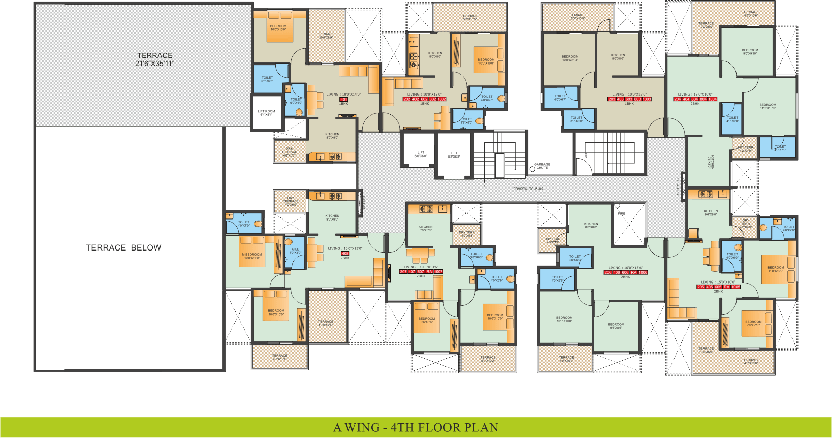 A Wing 4th Floor Plan