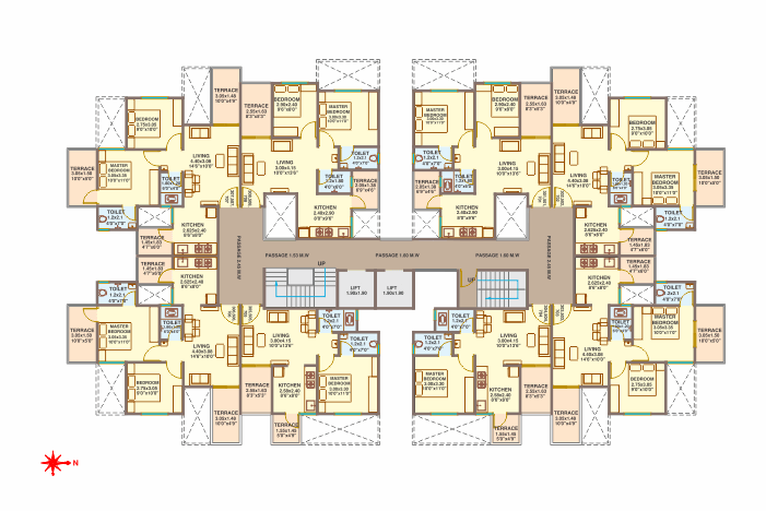 3rd 5th 7th Floor Plan Wing-A