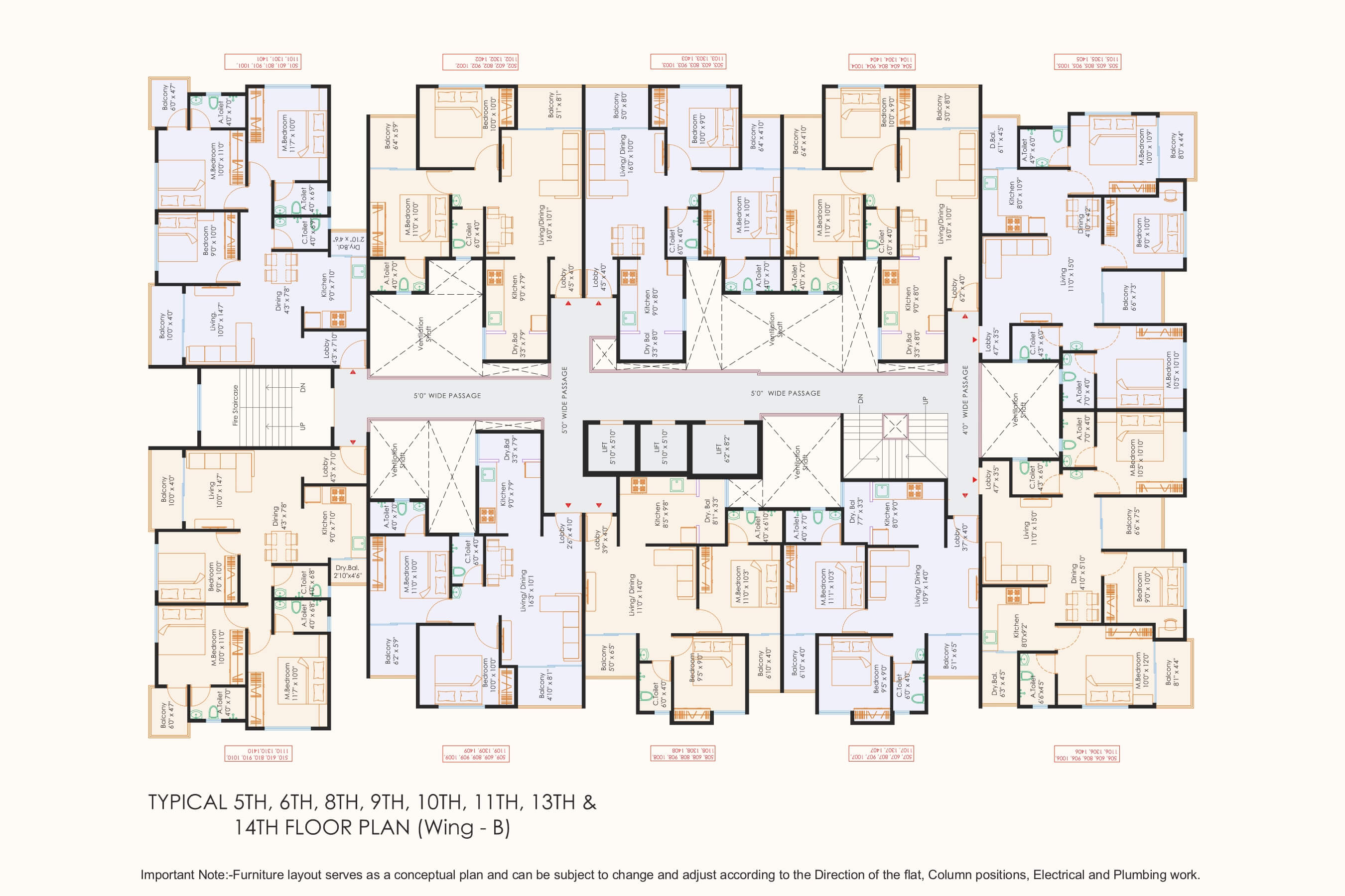 2nd Floor Plan Wing-A